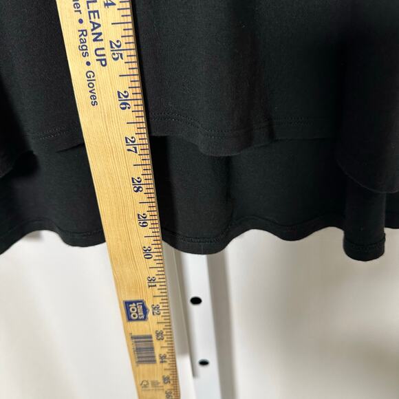 J Jill Black Tunic Sleeveless Tank Top Sz Large Floral Embroidered High Low‎ Hem - Picture 9 of 9